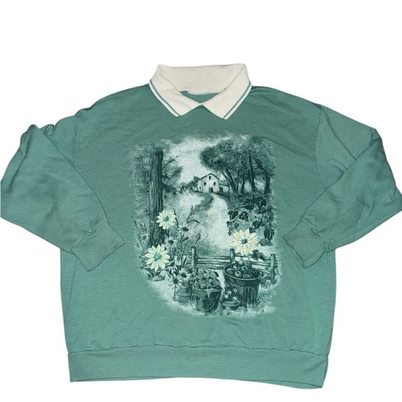 Basic Editions Tops - Basic Editions Collared Long Sleeve